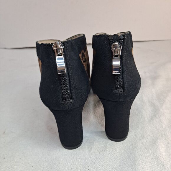 LifeStride Glamour Ankle Boots Womens Size 6.5M Leopard Print Fabric Brown Black - Picture 3 of 11